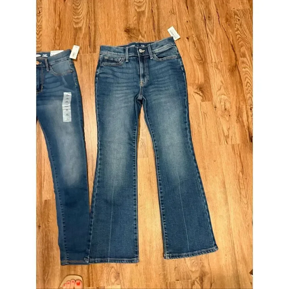 Old Navy girls NWT Jean skinny flare bundle of 3 size large-12